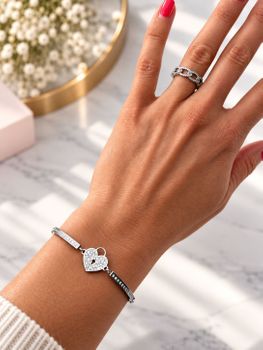 Bransoletka Nomination Italy Milleluci Beloved serce w kształce kłódki z brokatem w kolorze srebrnym (1).jpg